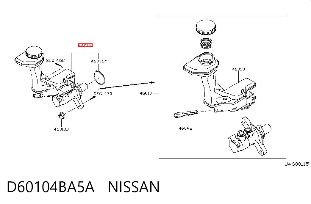 Цилиндр тормозной, главный на Nissan Qashqai II J11