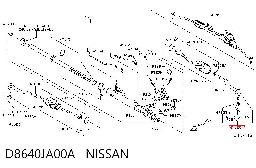 D8640JA00A Nissan/Infiniti Наружный наконечник рулевой тяги