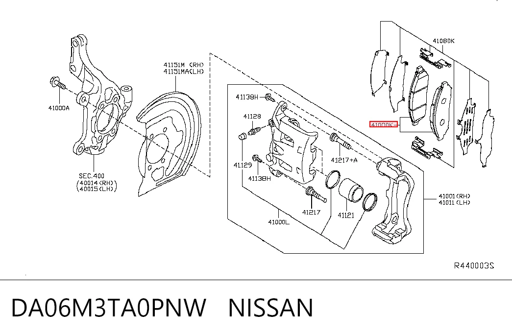 DA06M3TA0PNW Nissan/Infiniti Колодки передние