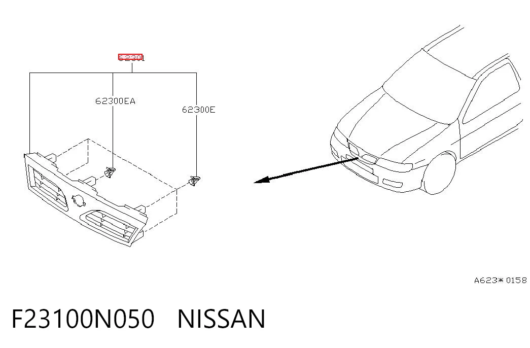 Решетка радиатора на Nissan Almera I N15