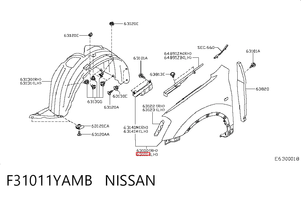 Переднее левое крыло на Nissan Qashqai +2 I J10