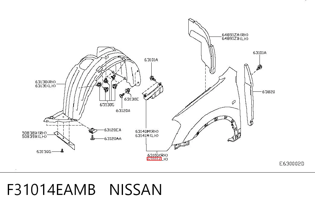 Крыло переднее левое Nissan Qashqai II внедорожник (J11) (2013 - 2021) цена, от 62.48 USD