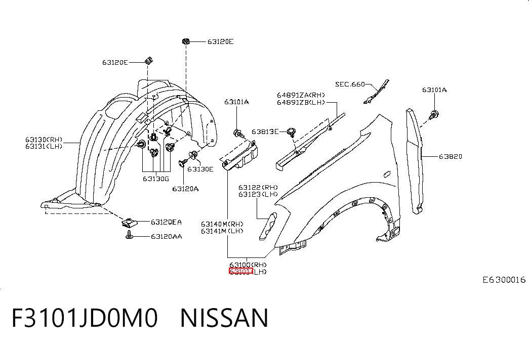 Крыло переднее левое Nissan Qashqai +2 I внедорожник (J10) (2007 - 2014) цена, от 47.97 USD