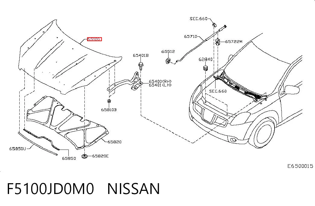 Капот на Nissan Qashqai +2 I J10