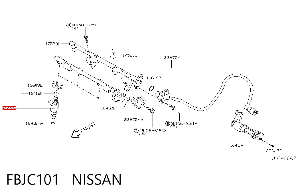 FBJC101 Nissan/Infiniti Топливные форсунки