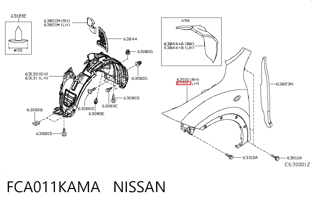 Переднее левое крыло на Nissan JUKE JPN F15