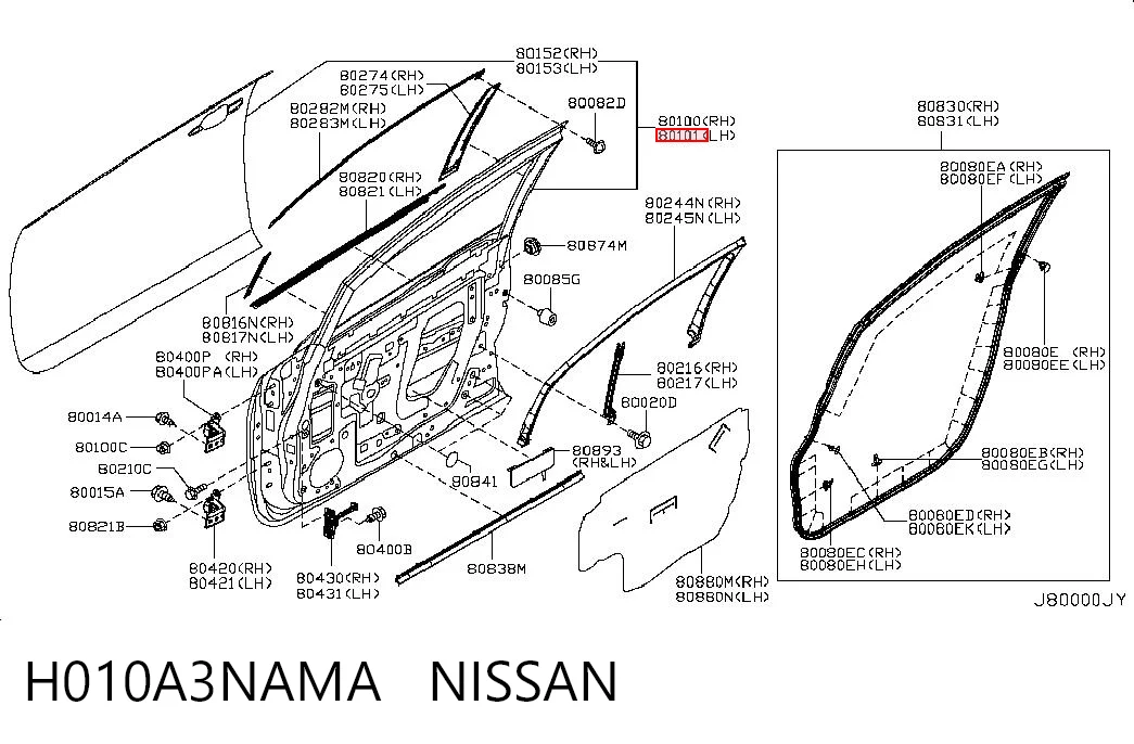 Передняя левая дверь Nissan LEAF I хэтчбек (ZE0) (2010 - 2012) цена, от 147.39 USD