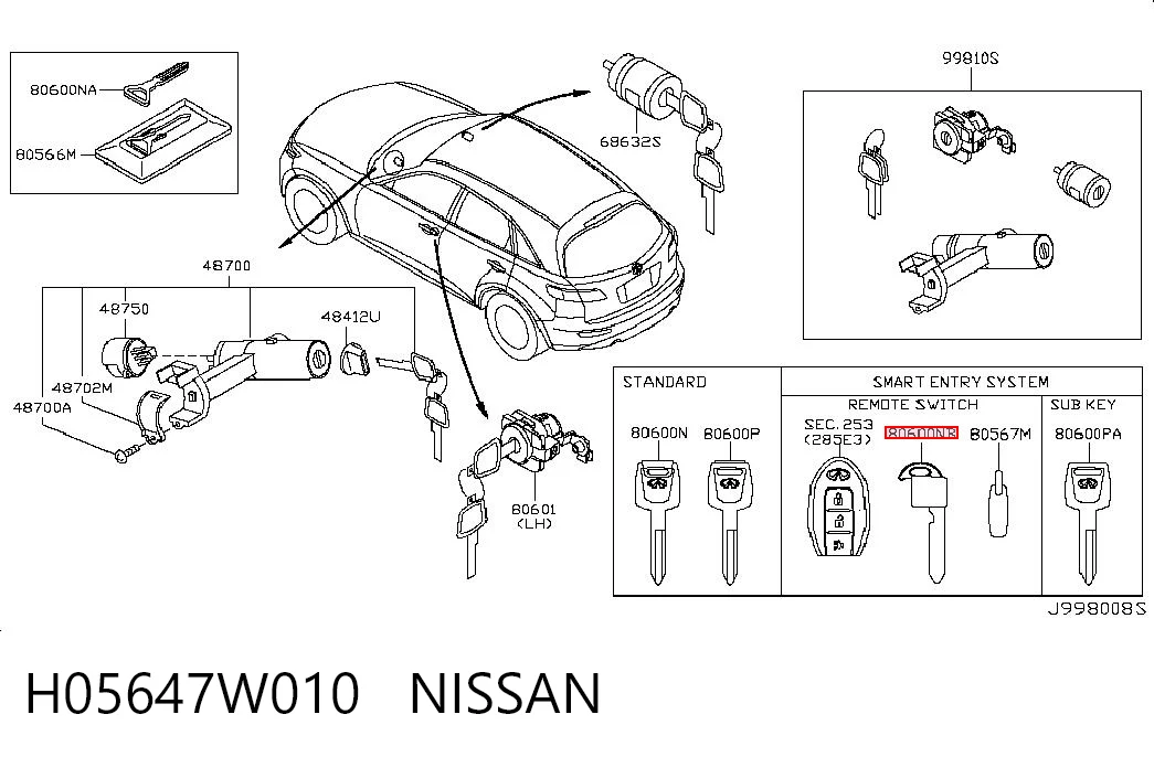 H05647W010 Nissan/Infiniti