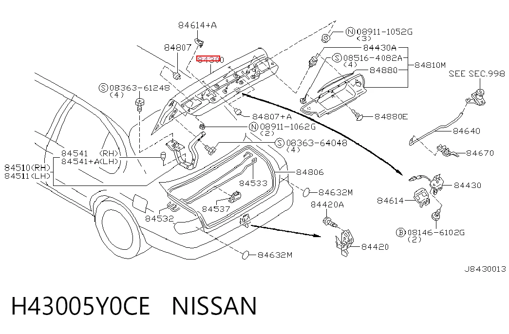 Крышка багажника на Nissan Maxima  A33