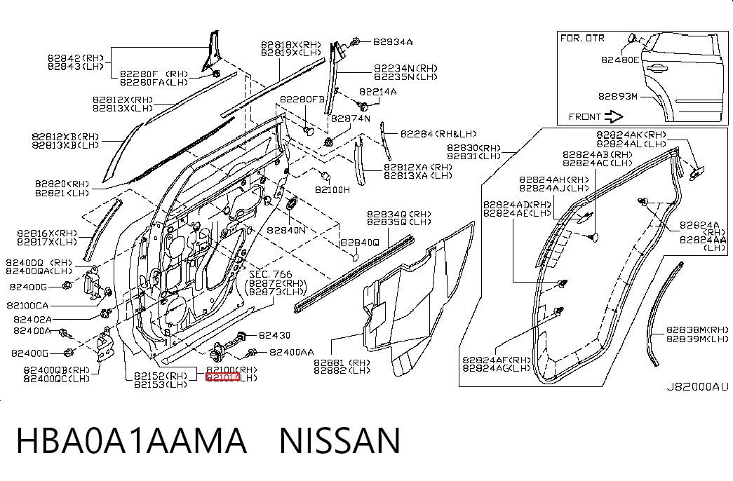 Дверь пассажирская задняя левая на Nissan Murano  Z51