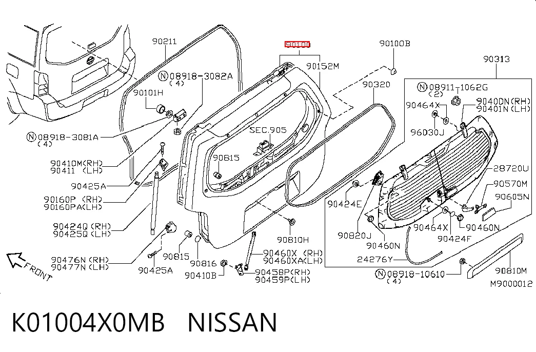 K0100EB3MB Hyundai/Kia Задняя дверь