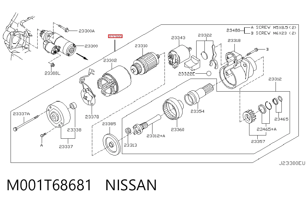M001T68681 Nissan/Infiniti Стартер автомобиля