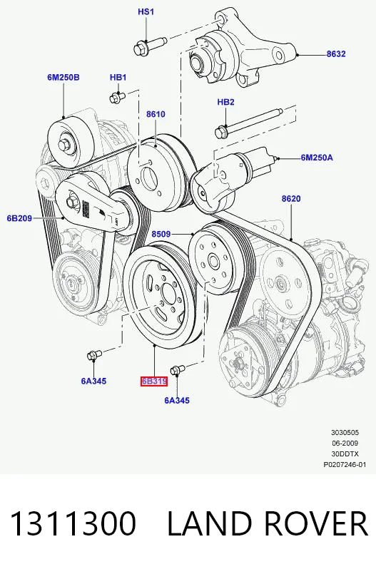 1311300 Land Rover Шкив коленчатого вала