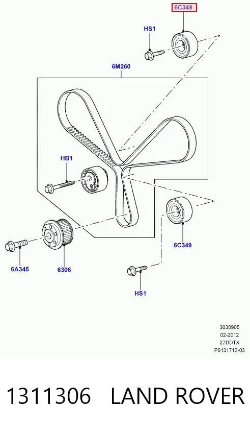 1311306 Land Rover Паразитный ведущий ролик