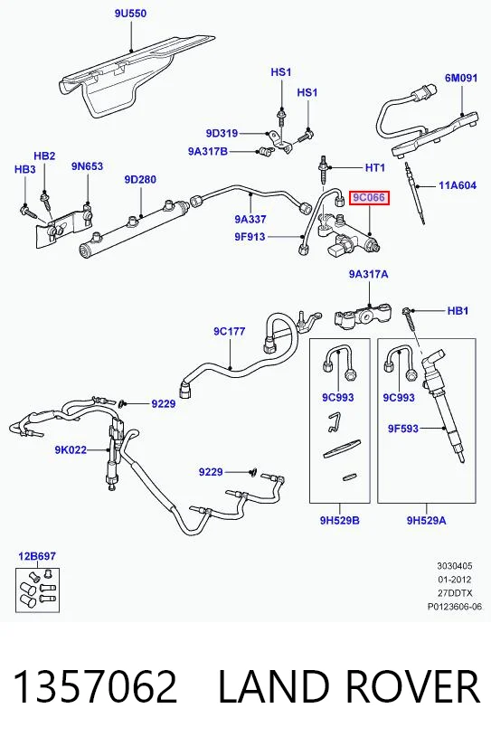 Датчик давления топлива 4R8Q9C066AE Land Rover