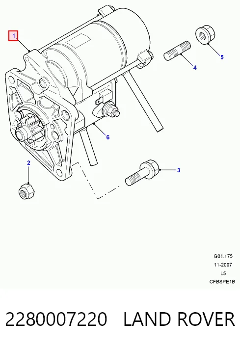 2280007220 Land Rover Стартер автомобиля