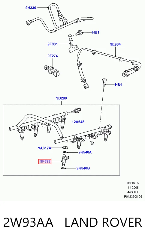 2W93AA Land Rover Топливные форсунки