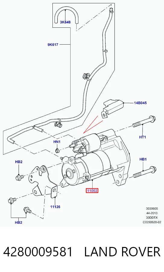 4280009581 Land Rover Стартер автомобиля