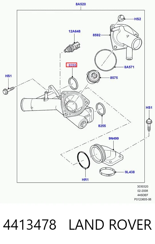 4413478 Land Rover Прокладка термостата