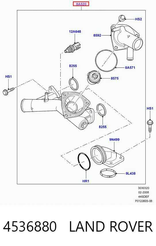4536880 Land Rover Корпус термостата в сборе