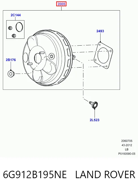 LR025443 Britpart Усилитель тормоза вакуумный