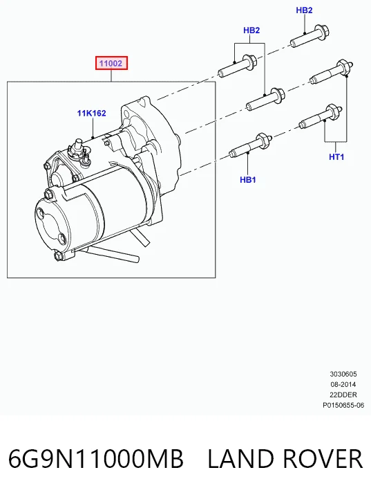 6G9N11000MB Land Rover Стартер автомобиля