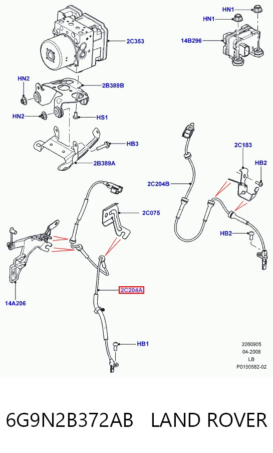 6G9N2B372AB Land Rover Датчик АБС