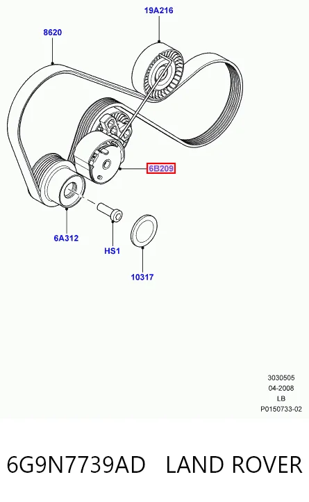 Ролик натяжителя ремня агрегатов на Land Rover Freelander II L359