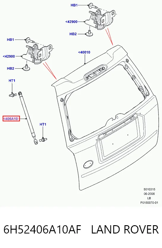 6H52406A10AF Land Rover Амортизатор крышки багажника