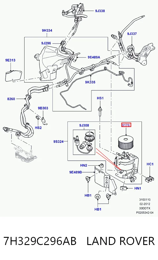 7H329C296AB Land Rover Фильтр топлива