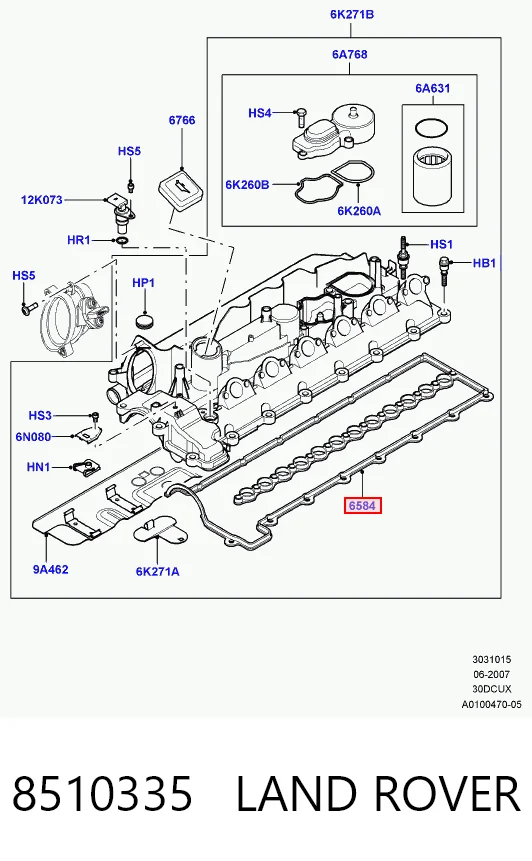 8510335 Land Rover Прокладка крышки клапана