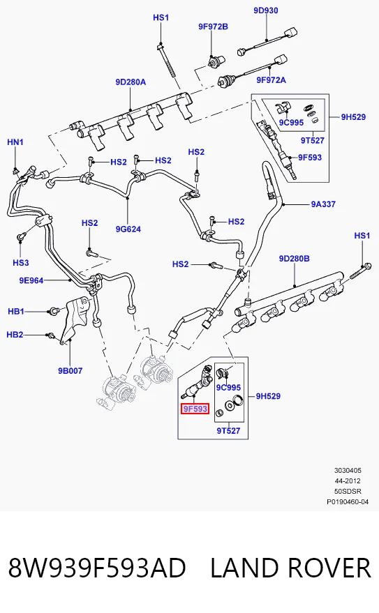 8W939F593AD Land Rover Топливные форсунки