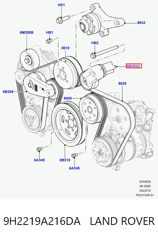  Натяжитель приводного ремня Land Rover Range Rover 
