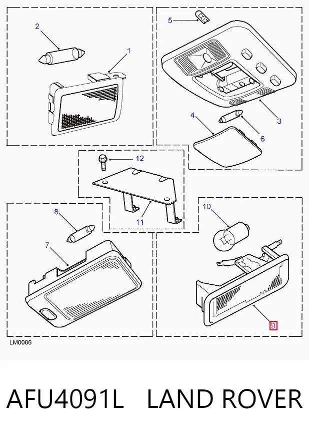 Плафон салона AFU4091 Rover