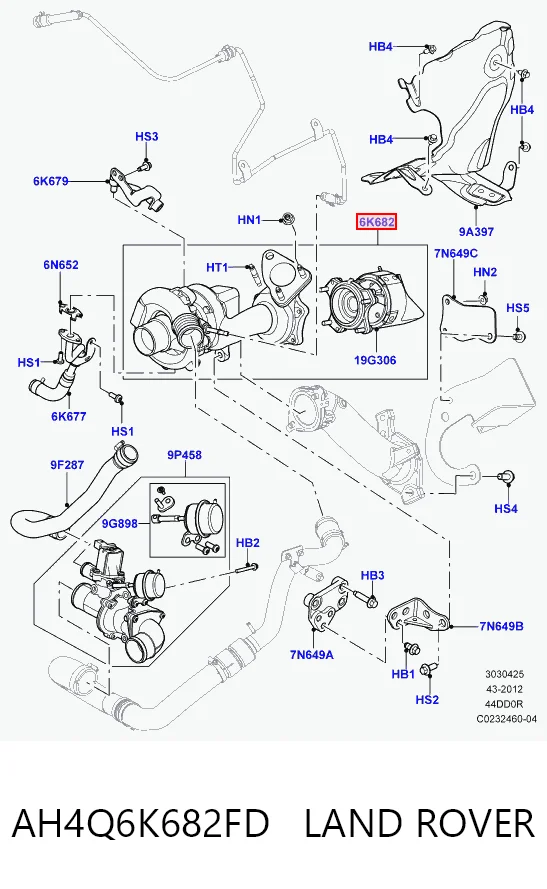 Турбонагнетатель Ford AH4Q6K682FC цена, от 412.01 USD