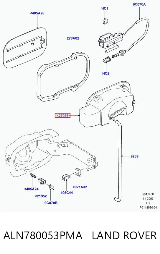 AH2227936AB Land Rover Горловина бензобака