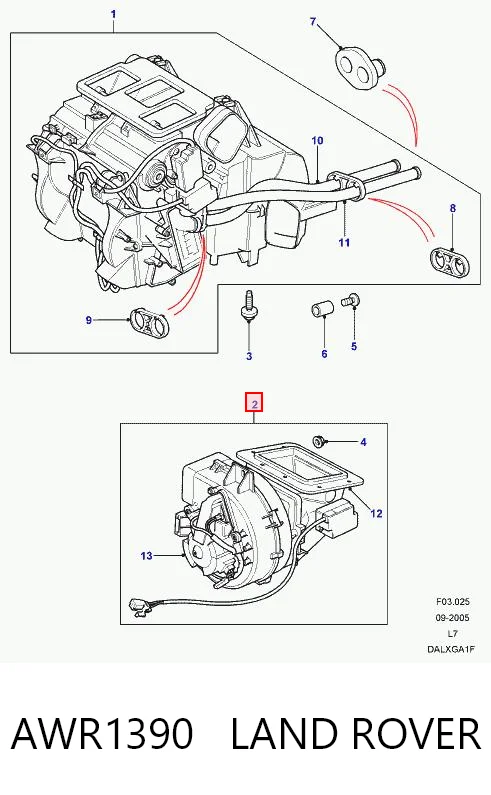 Электромотор печки на Land Rover Range Rover II LP, P38A