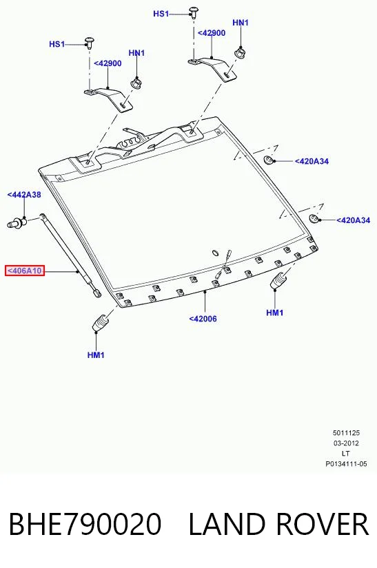 BHE790020 Land Rover Амортизатор крышки багажника