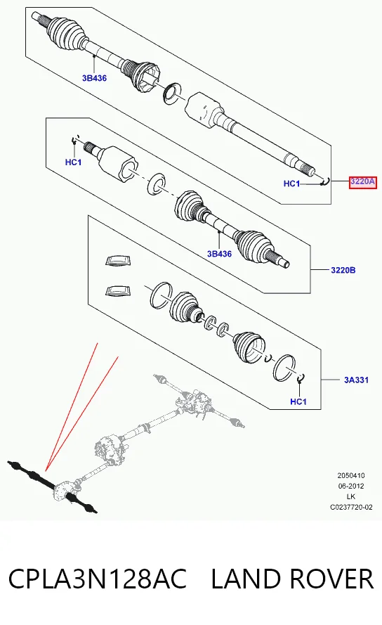 Правая полуось LR064251 Hotbray