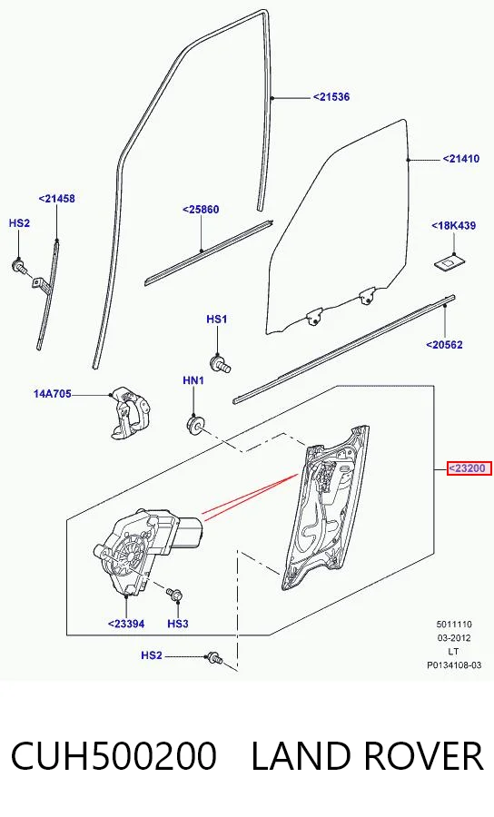 Механизм подъема стекол на Land Rover Range Rover SPORT I L320