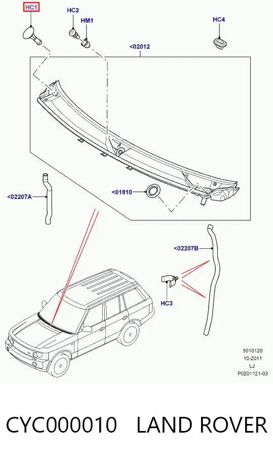 CYC000010 Land Rover Клип крепления подкрылка переднего крыла