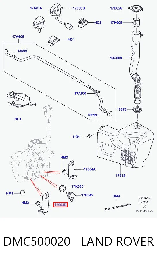 Насос омывателя фар DMC500020 Britpart