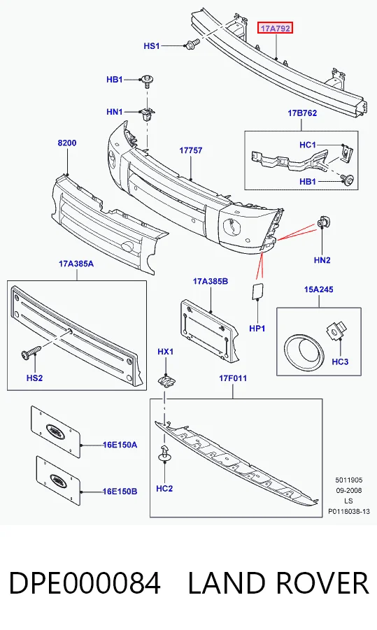 Балка бампера переднего на Land Rover Range Rover SPORT I L320