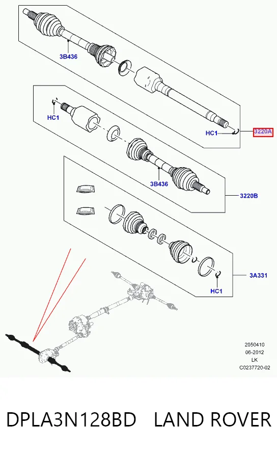 Правая полуось LR064251 Hotbray