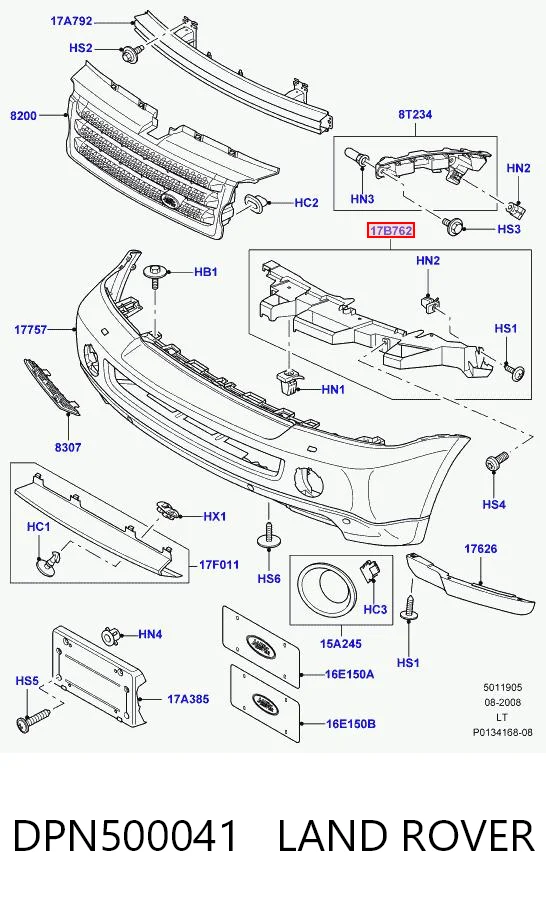 DPN500041 Land Rover Кронштейн крепления бампера переднего правый