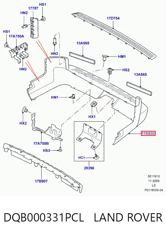 Задний бампер на Land Rover Discovery III LR3