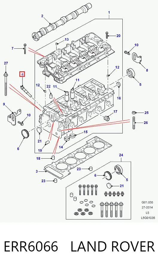 ERR6066 Land Rover Свечи накаливания