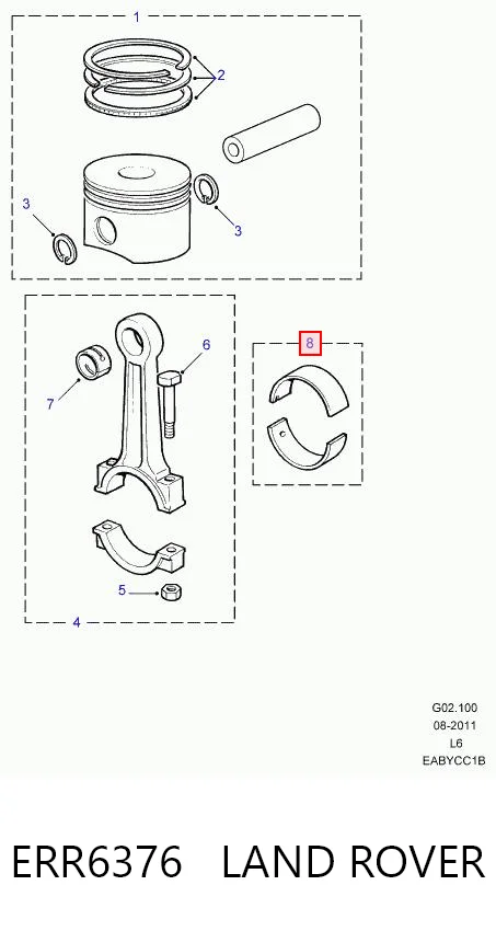 ERR6376 Allmakes Комплект подшипников скольжения