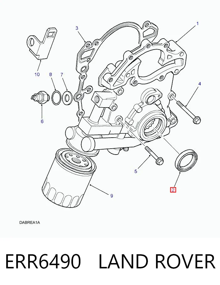 ERR6490 Land Rover Сальник коленвала двигателя, передний
