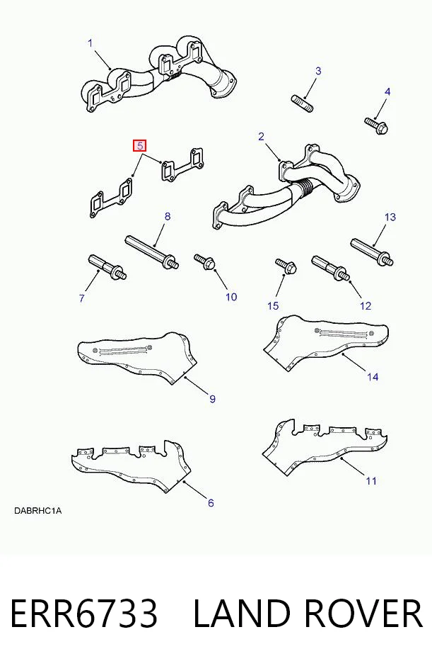 ERR6733 Land Rover Прокладка коллектора выпуск